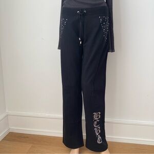 BCBG Maxazria Black Embellished Sweatpants